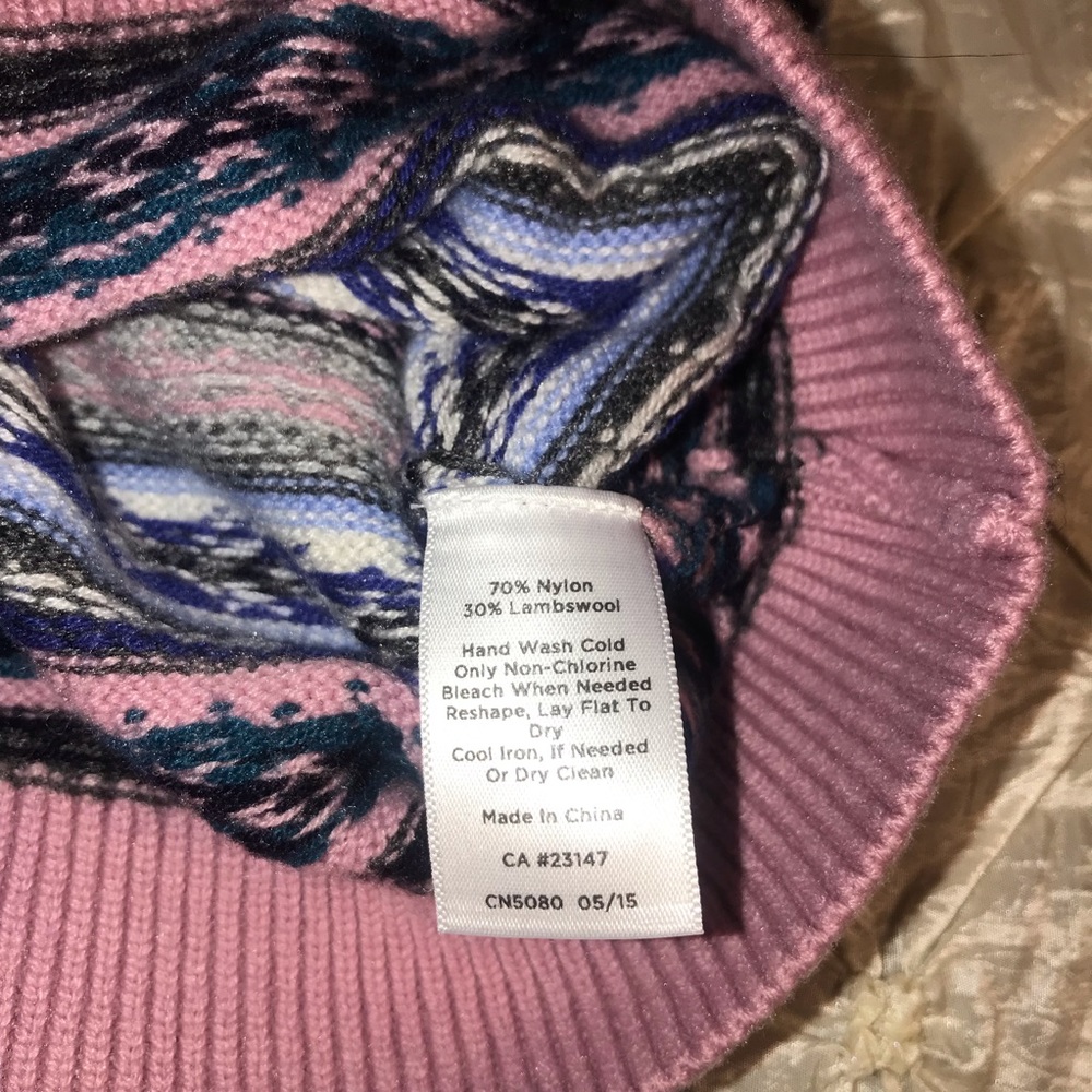 Talbots Pink Gray Patterned Sweater - image 3